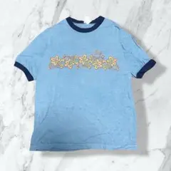 cats リンガーTシャツ　ブルー×ネイビー　ビンテージ