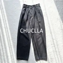 CHUCLLA タックワイドデニム パンツ L グレー 洗える