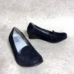 fitfit フィットフィット コンフォート スエード パンプス 23 ネイビー