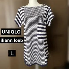 UNIQLO×iliann loeb ボーダー 半袖チュニック　Lのサムネイル