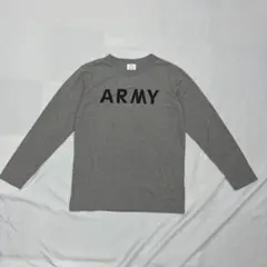 ARMYプリント グレー 長袖カットソー Mサイズ