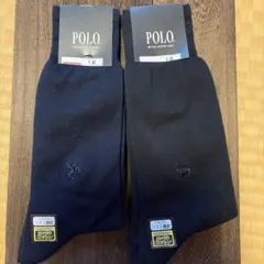 POLO ソックス 2足セット ネイビー ブラック 24-26cmのサムネイル