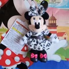 新作 ディズニー ミニー ヒョウ柄 ぬいぐるみチャーム 白