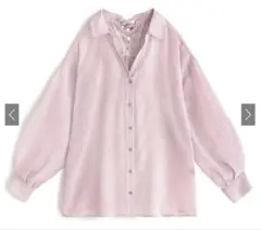 GRL ストライプ柄バックレースアップシアーシャツ