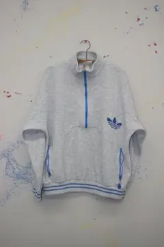 adidas ジップアップ スウェット グレー