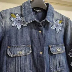 ★EMPORIO ARMANI★お花刺繍入りデニムワンピース★美品♪のサムネイル