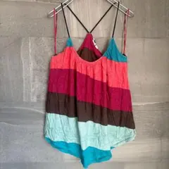 ROXY 【M】 ストライプ キャミソール マルチカラー カラフル ロキシー