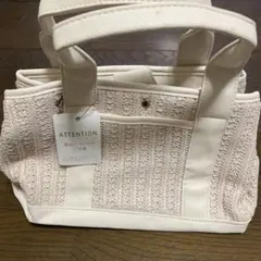 ATTENTION ホワイトトートバッグ