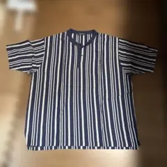 nano universe ストライプ 半袖シャツ M