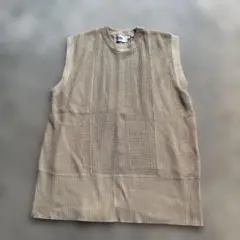 AZUL ベージュ メッシュノースリ　ニット　ベスト