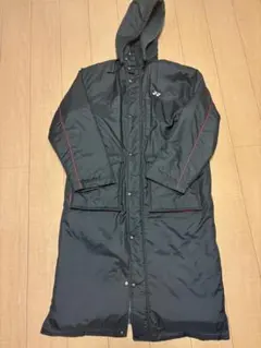 YONEX フード付きロングコート ブラック