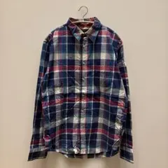 美品TOMMY メンズLチェックシャツ マルチカラー柄トミー春夏