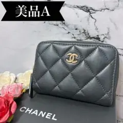 CHANEL シャネル ラムスキン クラシック ジップコインパース ブラック