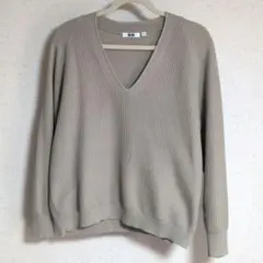 【UNIQLO UNIQLOU】 Vネック セーター Mサイズ グリーン