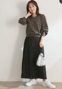 ViS 　1枚でコーディネート完成.プリーツスカートドッキングワンピース