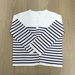 【新品未使用】FABIANE ROUX／カーディガン／ボーダー／オフホワイトのサムネイル