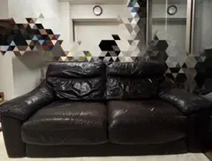 イタリア レザーワールド 本革パーソナルチェア　本革ソファ　IDC大塚家具 イタリア レザーワールド 本革パーソナルチェア ブラック360°回転