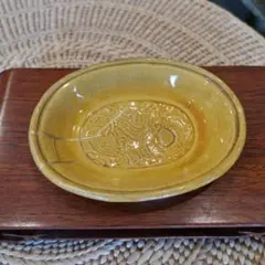 珉平焼 龍 楕円小皿 銘々皿 飴釉 淡路焼 賀集珉平 94 - メルカリ