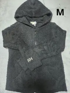 RH フード付き黒フリースジャケット