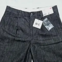 新品未使用 ユニクロC タックストレートパンツ デニム 79サイズ 2025秋冬