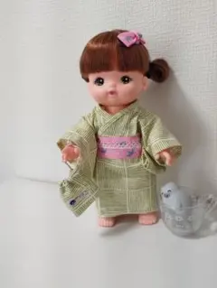 メルちゃん ソランちゃんサイズ ハンドメイド 浴衣 帯 巾着 髪飾り 4点セット