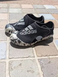 【キッズサンダル】adidas 19cm ブラック 幅広さんにおすすめ