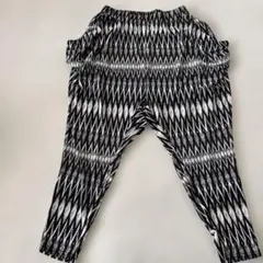 幾何学模様サルエルパンツ 薄手 ゆったり レディースメンズ ストレッチ