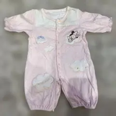 【ディズニーベイビー】ミニー刺繍 ピンクロンパース 50〜70cm
