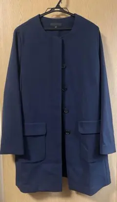 UNIQLO ノーカラージャケット ネイビーのサムネイル