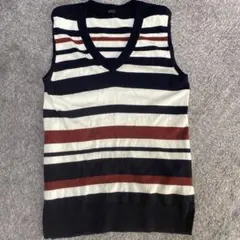 AZUL ストライプ ノースリーブニット S