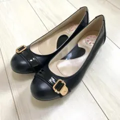 PRET-A PORTER 金具付き　黒　パンプス　23cm ヒール2.5cmのサムネイル