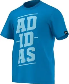 D4-12 新品 アディダス　メンズTシャツ　ビッグロゴ ブルー　Mサイズ M