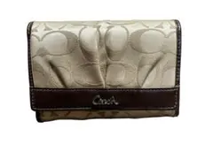 COACH 二つ折り財布 シグネチャー キャンバス ブラウンのサムネイル