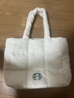 STARBUCKS キルティング トートバッグ ホワイト