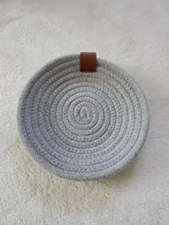 【美品】 コットン 円形小物入れ