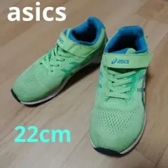 asics レーザービーム スニーカー ライトグリーン ベルクロ アシックス