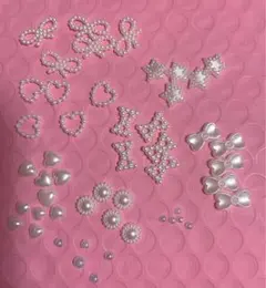 《まとめ割可》　ネイルパーツ　ハート　パール　リボン　スター　　50個セット