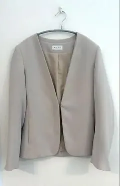 も*る様 PLST トリアセブレンドカラーレスジャケット 洗える ベージュ