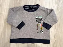 kläddskäp グレー ネイビー 電車刺繍　トレーナー 80