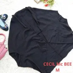 ♥CECIL Mc BEE♥ニットカーディガン（M）黒/ノースリーブポンチョ