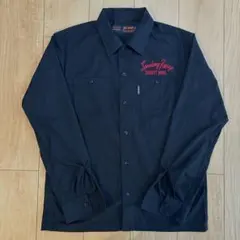 【美品】Schott ショット ワークシャツ Speedway 刺繍 黒 M