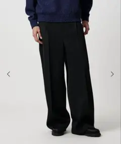 ＜H＞ウーステッド 2プリーツ ワイドパンツ