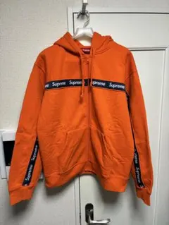 Supreme Text Stripe Zip Up Hooded - メルカリ