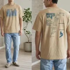 P'MAS サーフプリント Tシャツ ベージュ