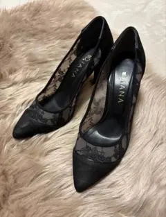 DIANA ブラックレースハイヒール