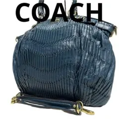 A4 2WAY コーチ レザー トートバッグ マディソンギャザー ブルー C78
