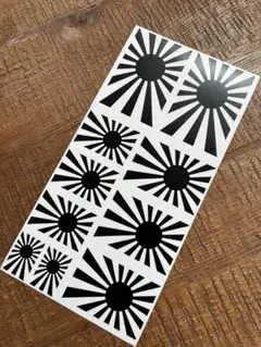 日章旗　旭日旗　暴走　切り文字ステッカーセット 艶消しブラック　ヘルメット