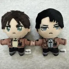 進撃の巨人 ちょこんと！ぬいぐるみマスコットセット エレン＆リヴァイ