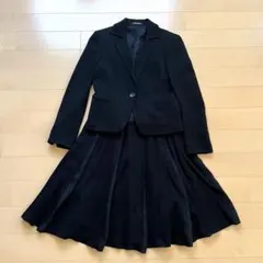 コムサデモード スーツ スカートスーツ 9 黒 ブラック セットアップ