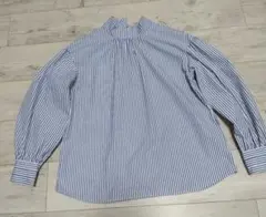 green label relaxing ストライプ スタンドネックシャツ